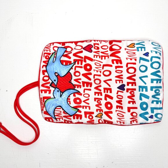 BRIGHTON Love Dove Jewelry Travel Compartment Pouch Roll Up Wrap Around Soft Bag - Picture 2 of 2